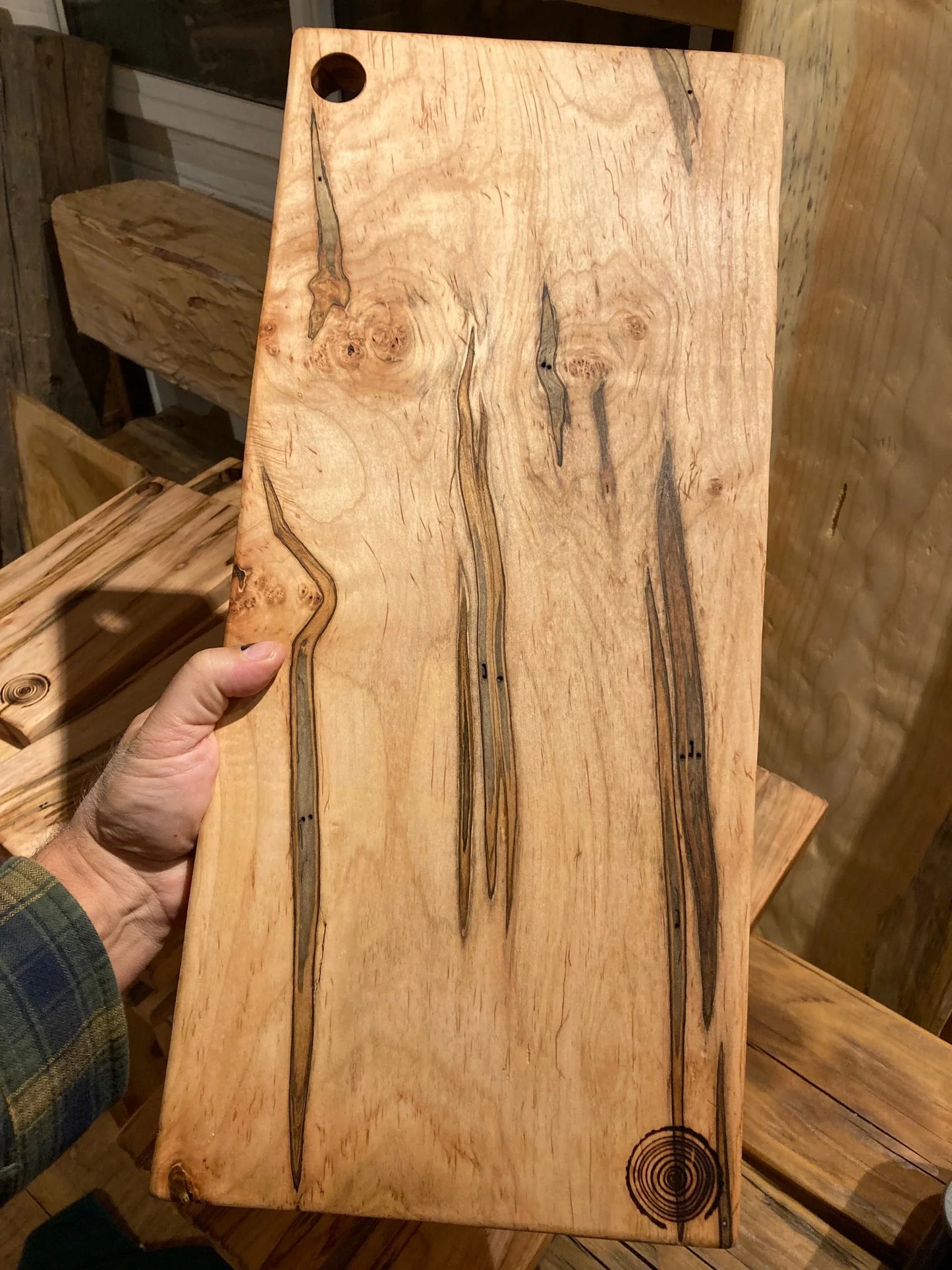 Live Edge Ambrosia Maple Charcuterie Board