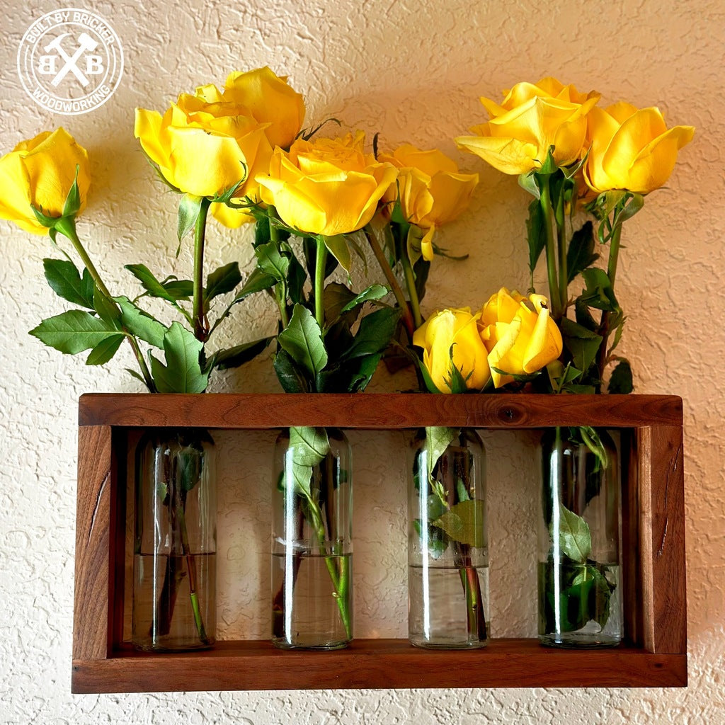 Rustic Walnut Flower Vase