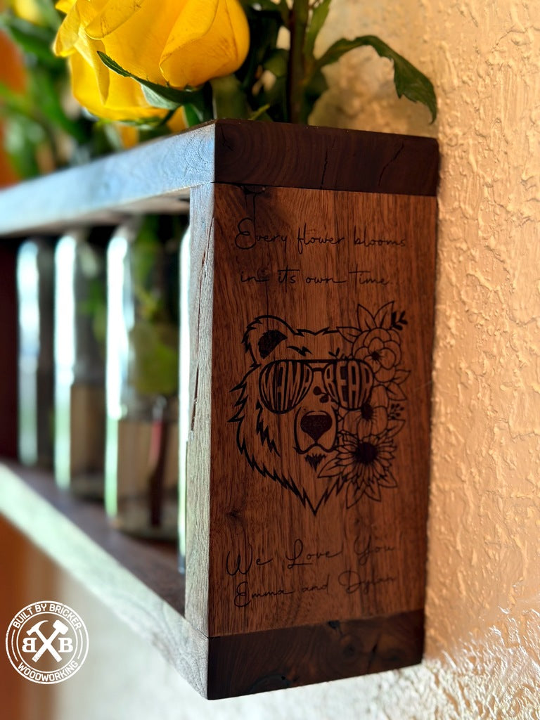 Rustic Walnut Flower Vase