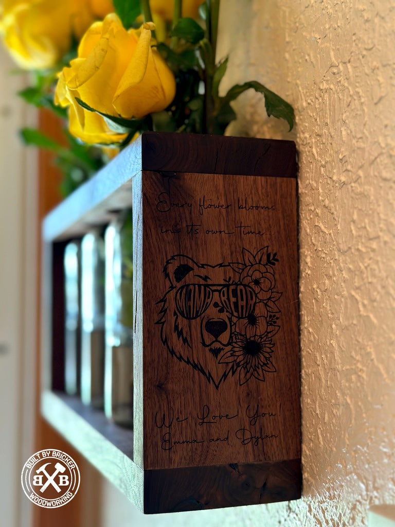 Rustic Walnut Flower Vase
