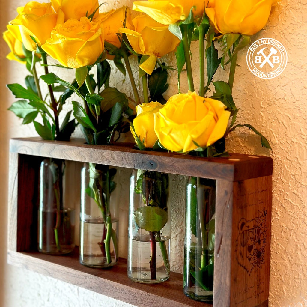 Rustic Walnut Flower Vase