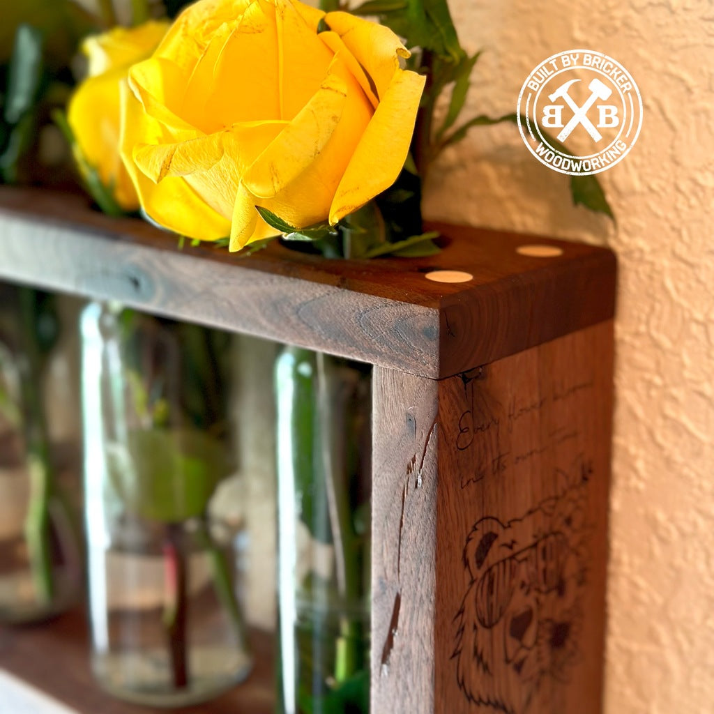 Rustic Walnut Flower Vase