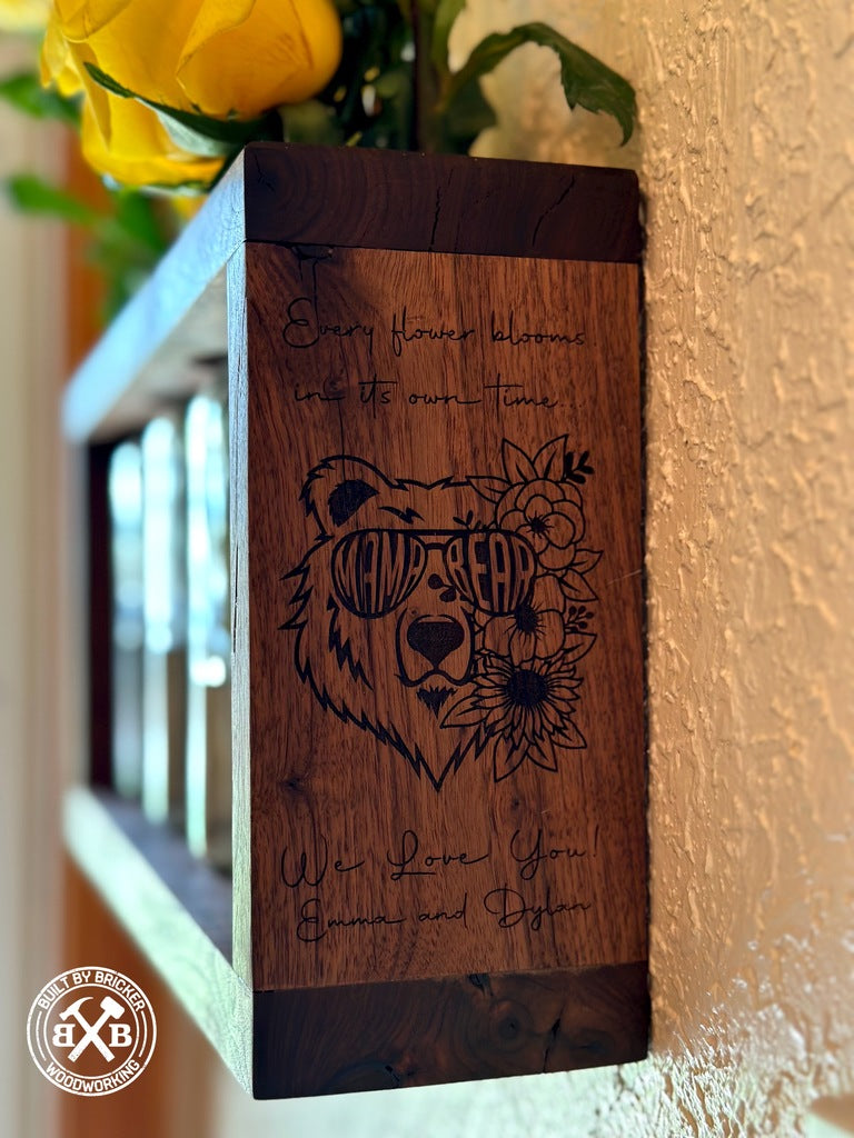 Rustic Walnut Flower Vase