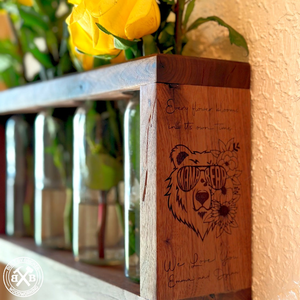 Rustic Walnut Flower Vase