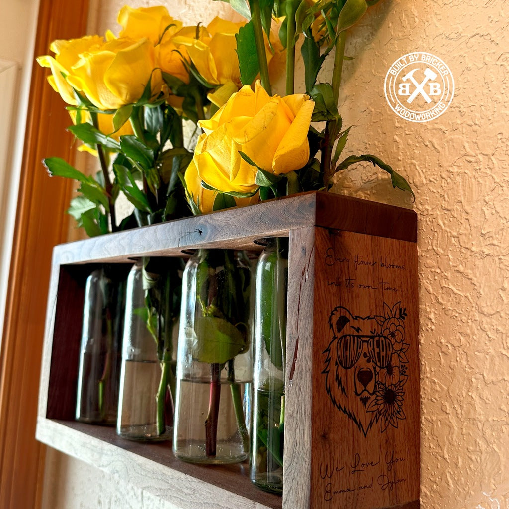 Rustic Walnut Flower Vase