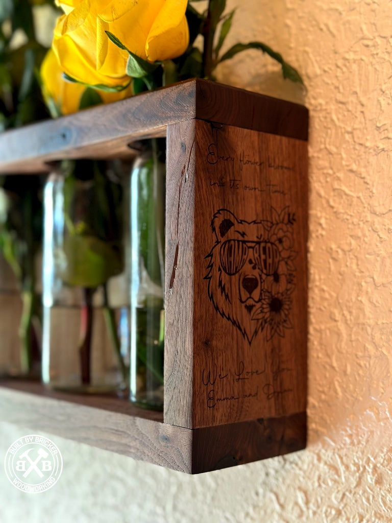 Rustic Walnut Flower Vase
