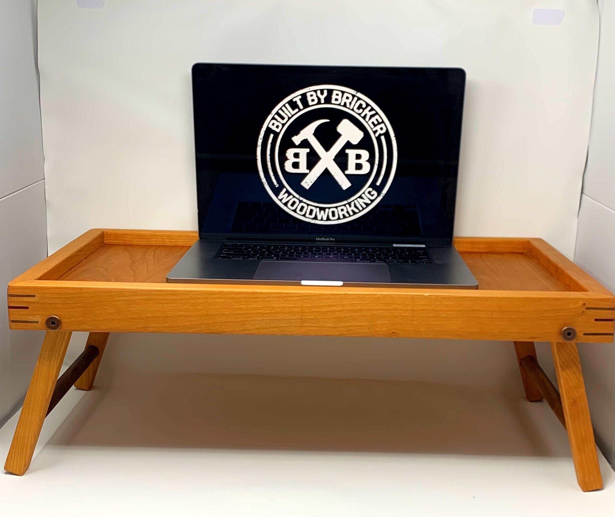 Breakfast Tray hotsell / Wooden Laptop Bed Tray / iPad Table / Laptop Stand with Mustache Inlay / Custom Themes Available