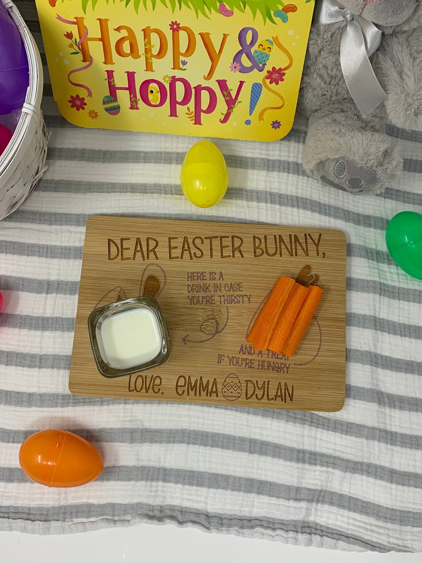 Dear Santa Bamboo Tray - Dual Purpose Santa and Easter Bunny Tray