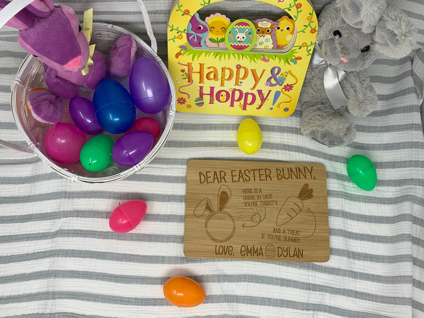 Dear Santa Bamboo Tray - Dual Purpose Santa and Easter Bunny Tray