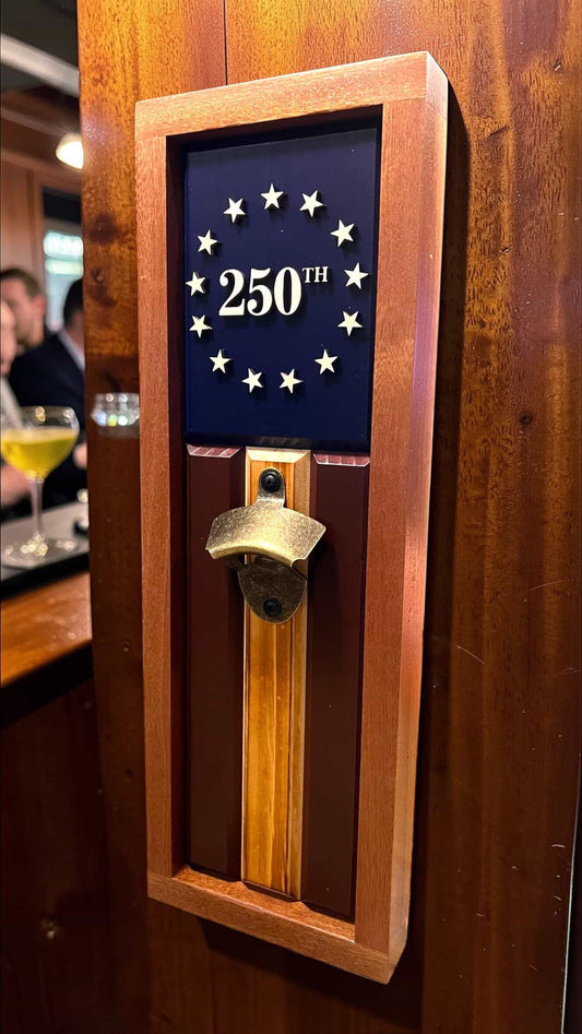 Handcrafted Wall-Mounted Bottle Opener by Crafty Cop Woodworks