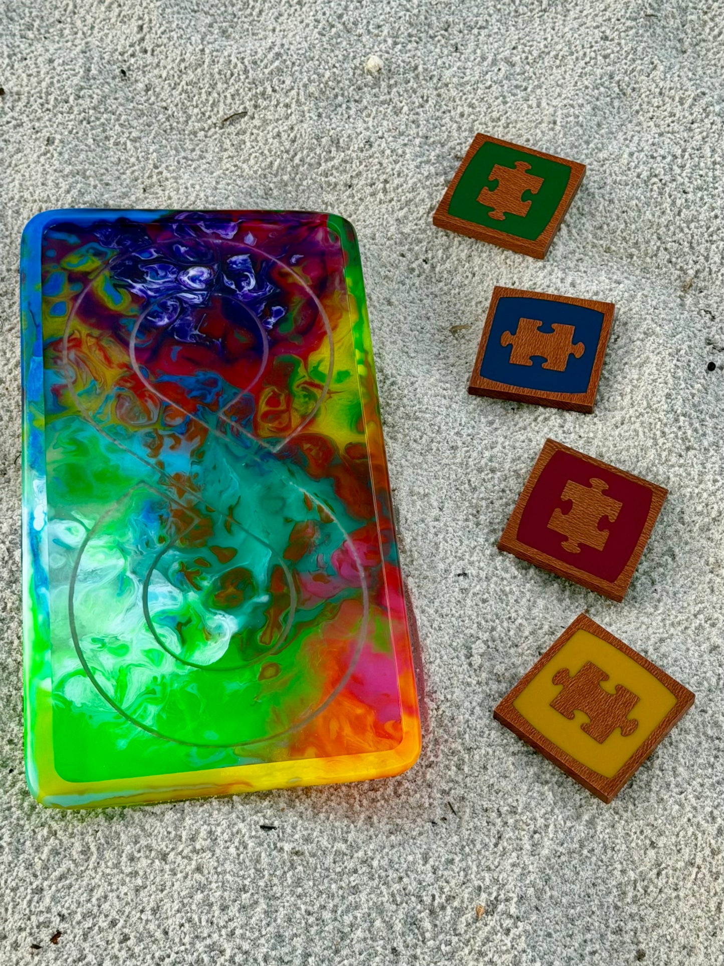 RAFFLE ITEM - Acrylic Tray & Coaster Set by SheaMade