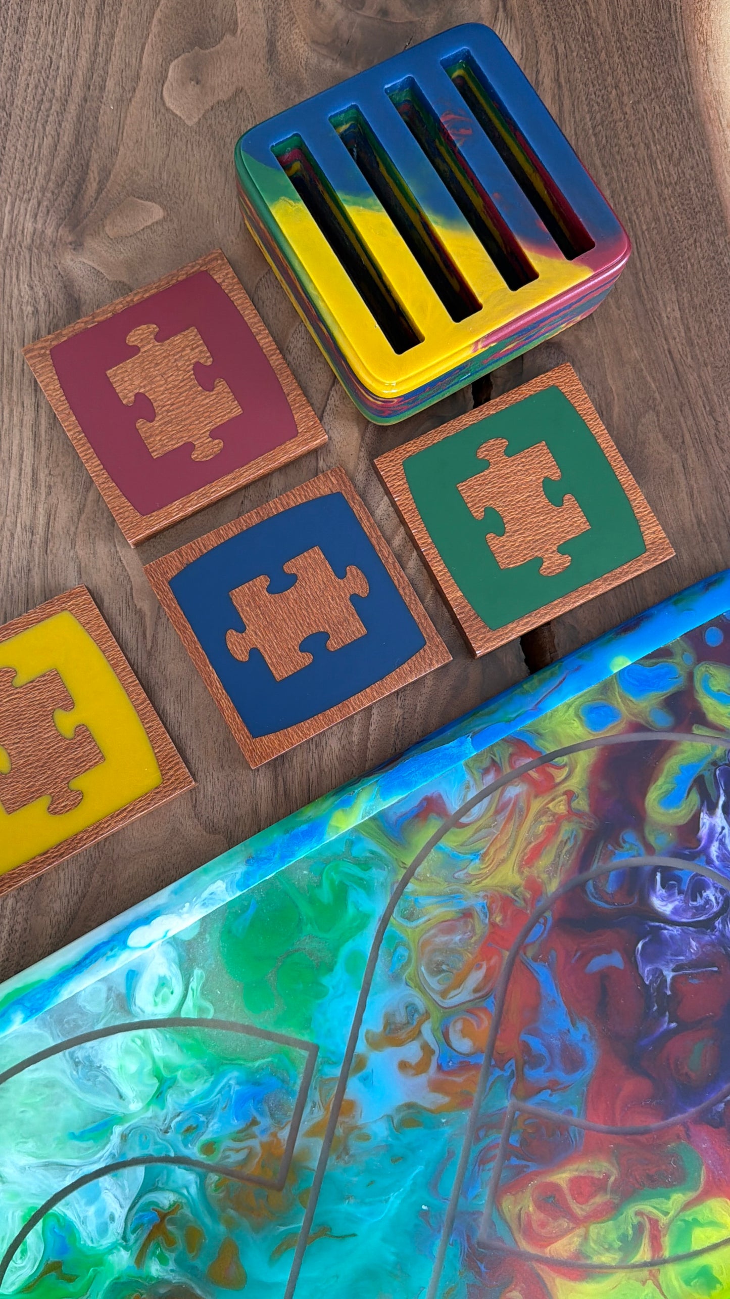RAFFLE ITEM - Acrylic Tray & Coaster Set by SheaMade