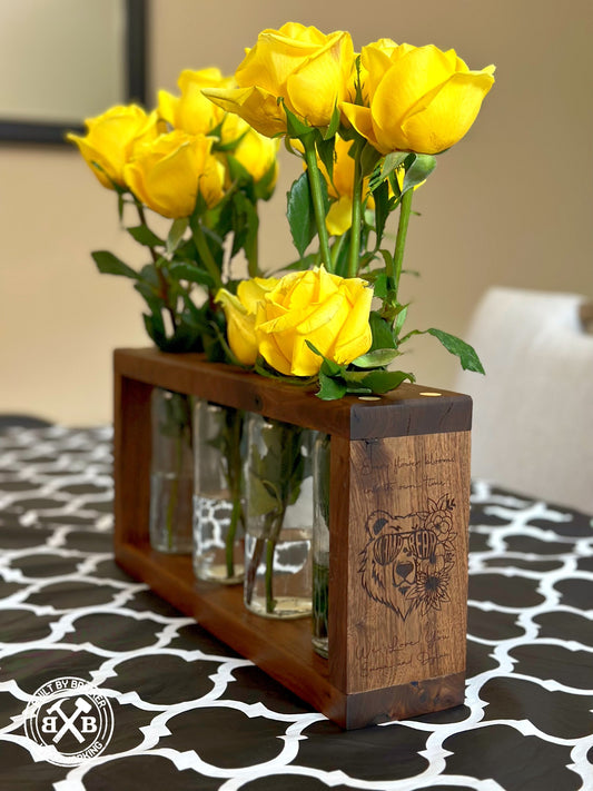 Rustic Walnut Flower Vase