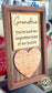 Handmade Solid Walnut Framed Mom / Grandma Heart Puzzle Plaque