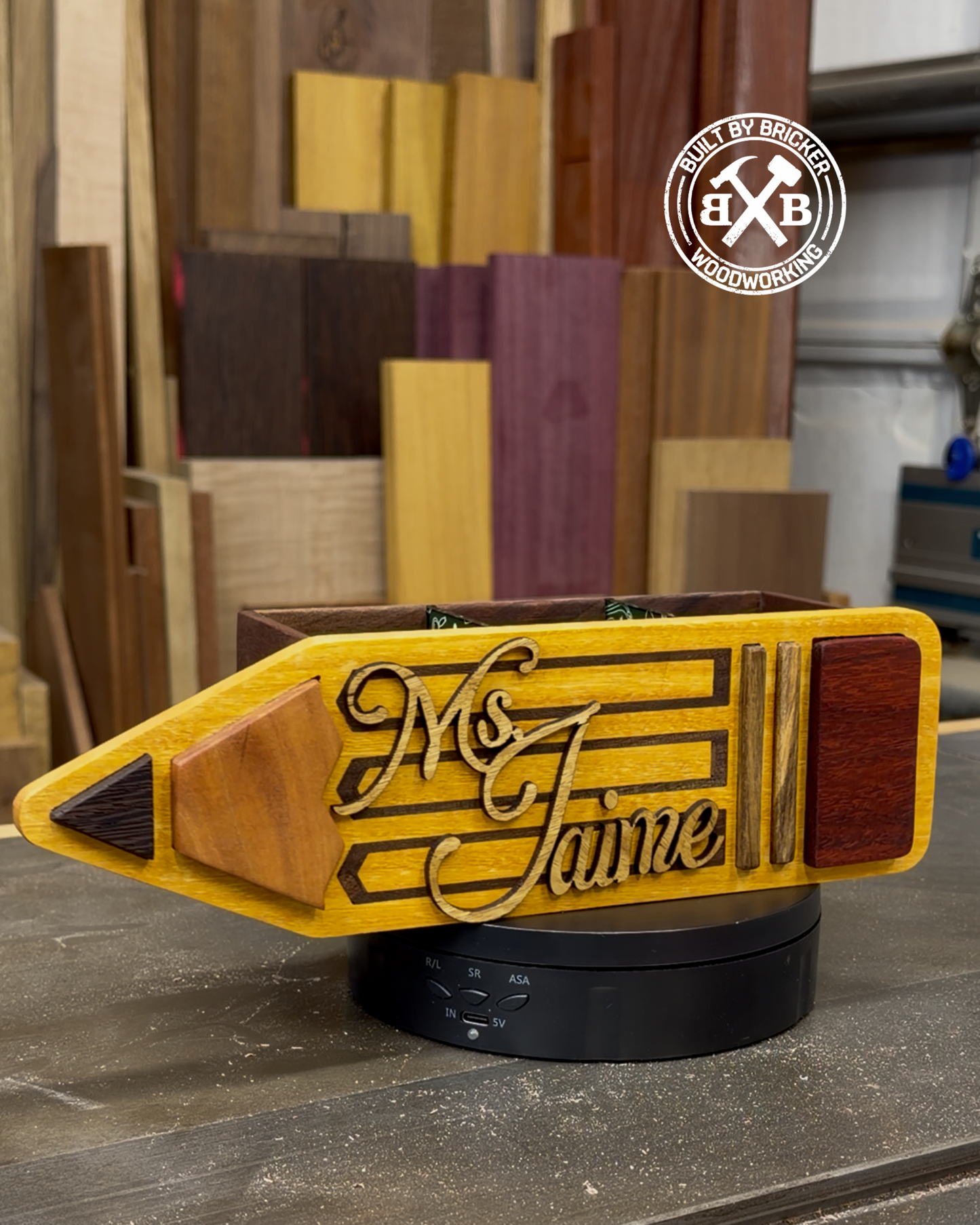 Hardwood Teacher Caddy