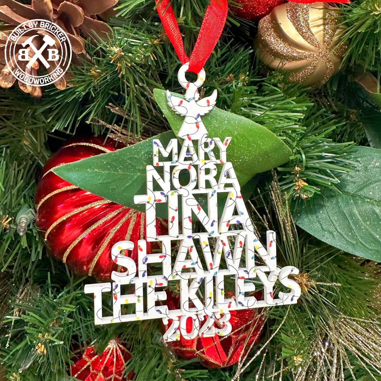 Christmas Tree Family Name Ornament