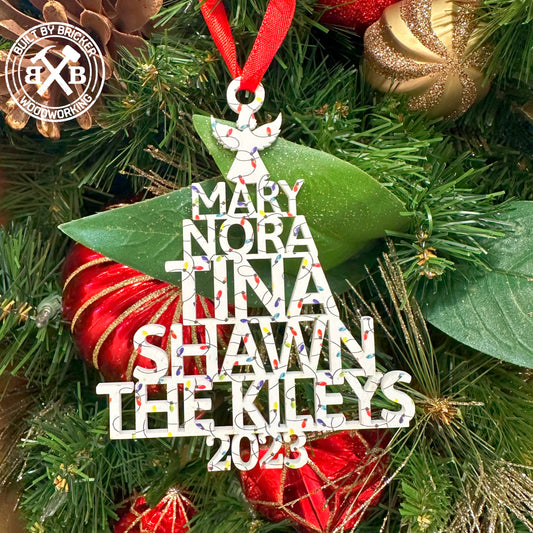 Christmas Tree Family Name Ornament