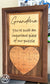 Handmade Solid Walnut Framed Mom / Grandma Heart Puzzle Plaque