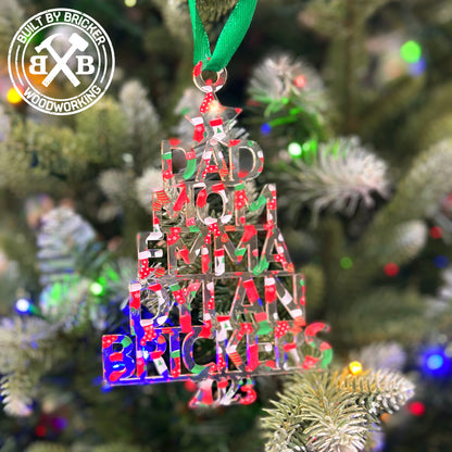 Christmas Tree Family Name Ornament