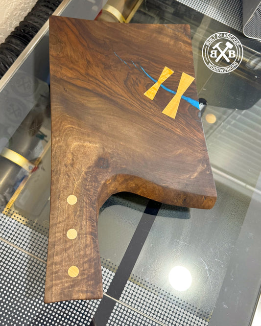 English Walnut Axe-Shaped Serving Board