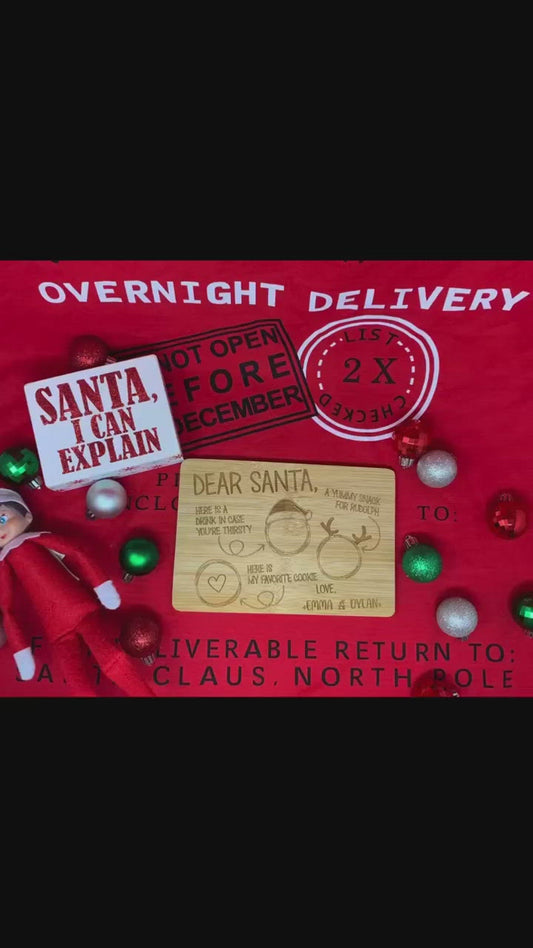 Dear Santa Bamboo Tray - Dual Purpose Santa and Easter Bunny Tray