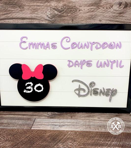 Countdown to Disney Chalkboard Sign