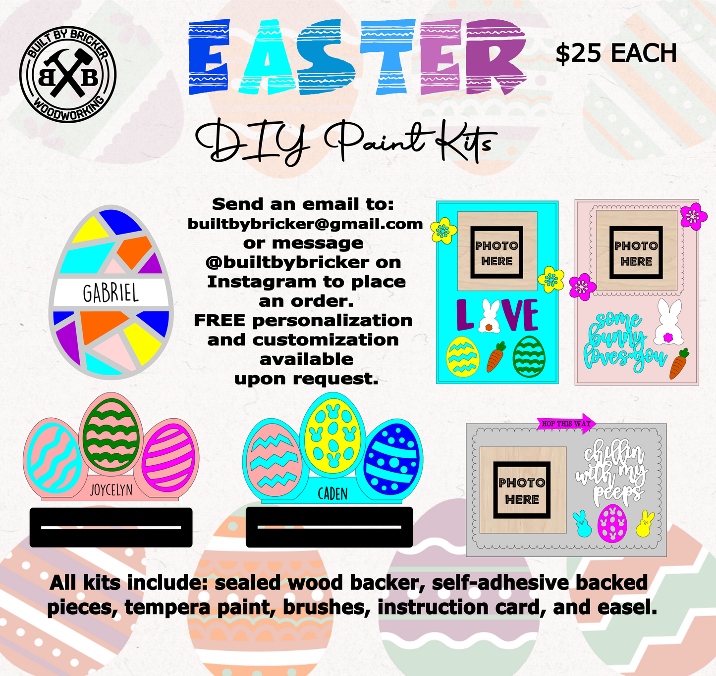 Three Easter Egg Design 2 - DIY Paint Kits