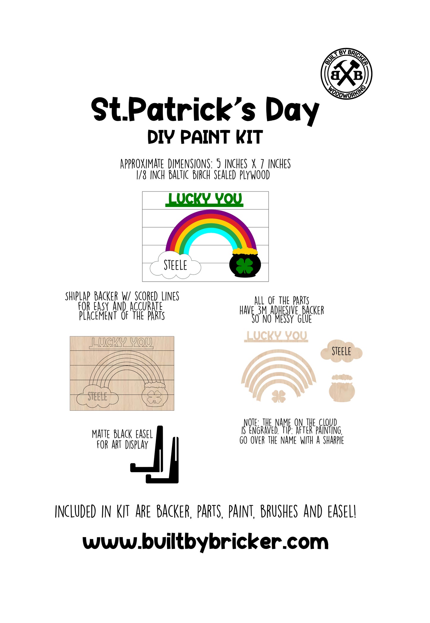 Lucky You Rainbow Pot of Gold - St Patricks Day DIY Paint Kits