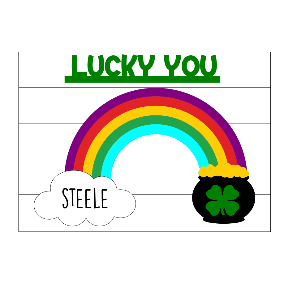 Lucky You Rainbow Pot of Gold - St Patricks Day DIY Paint Kits