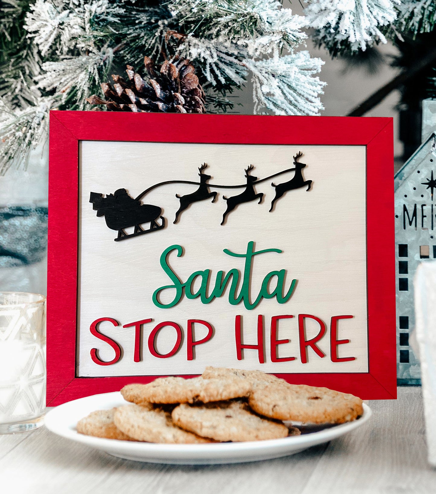 Santa STOP HERE Sleigh Frame - DIY Paint Kits