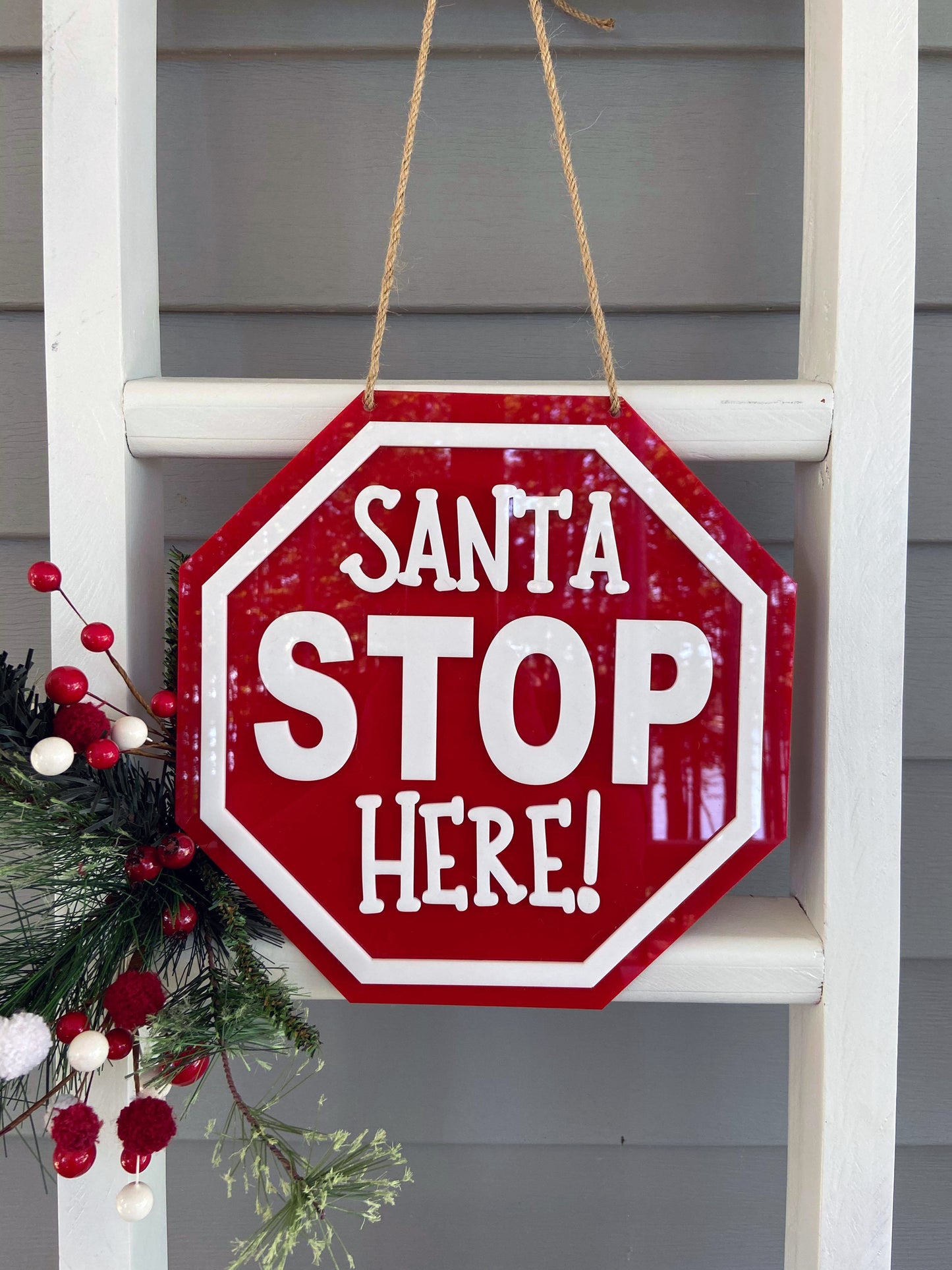 Santa STOPS HERE Stop Sign - DIY Paint Kits