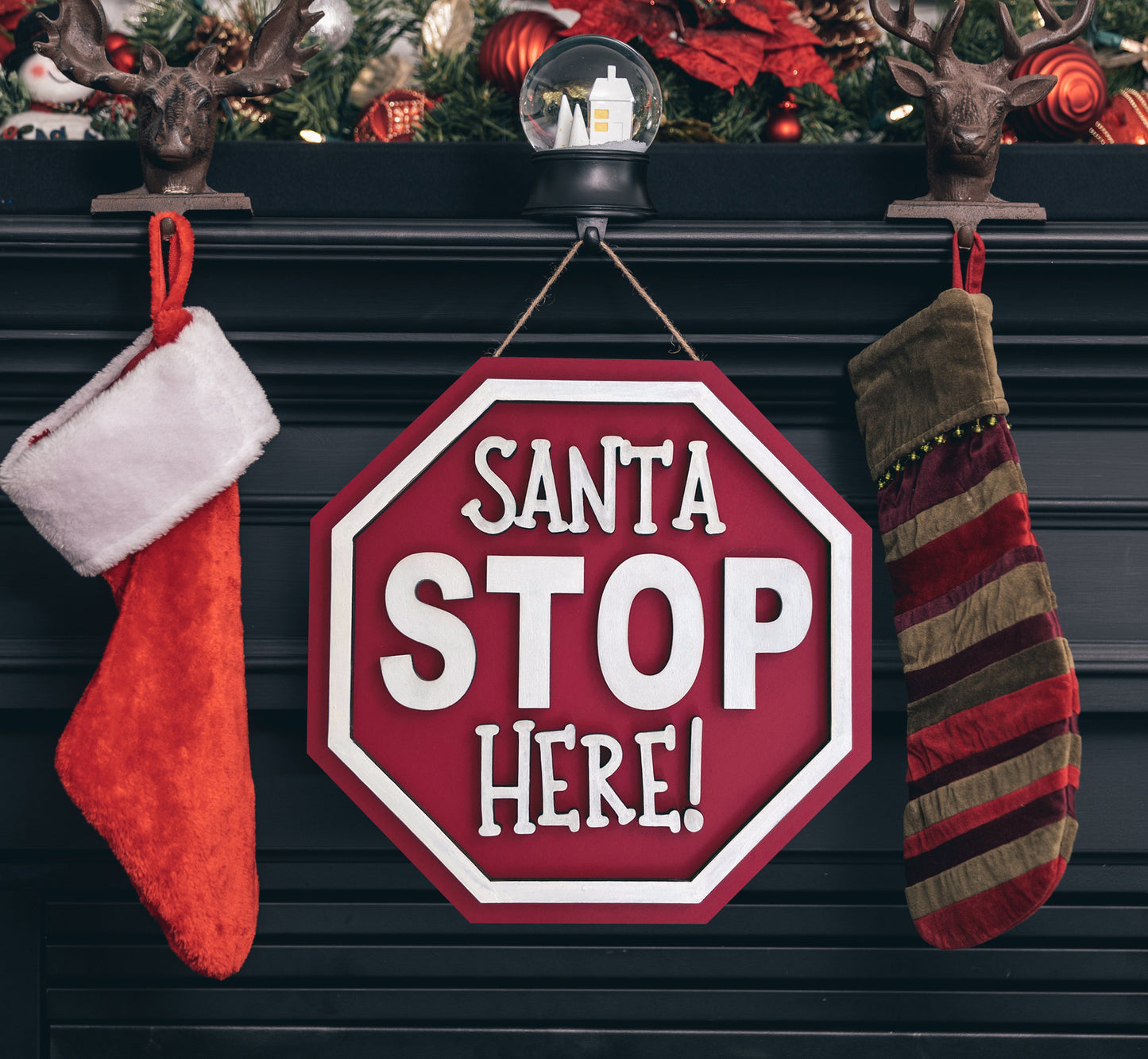 Santa STOPS HERE Stop Sign - DIY Paint Kits