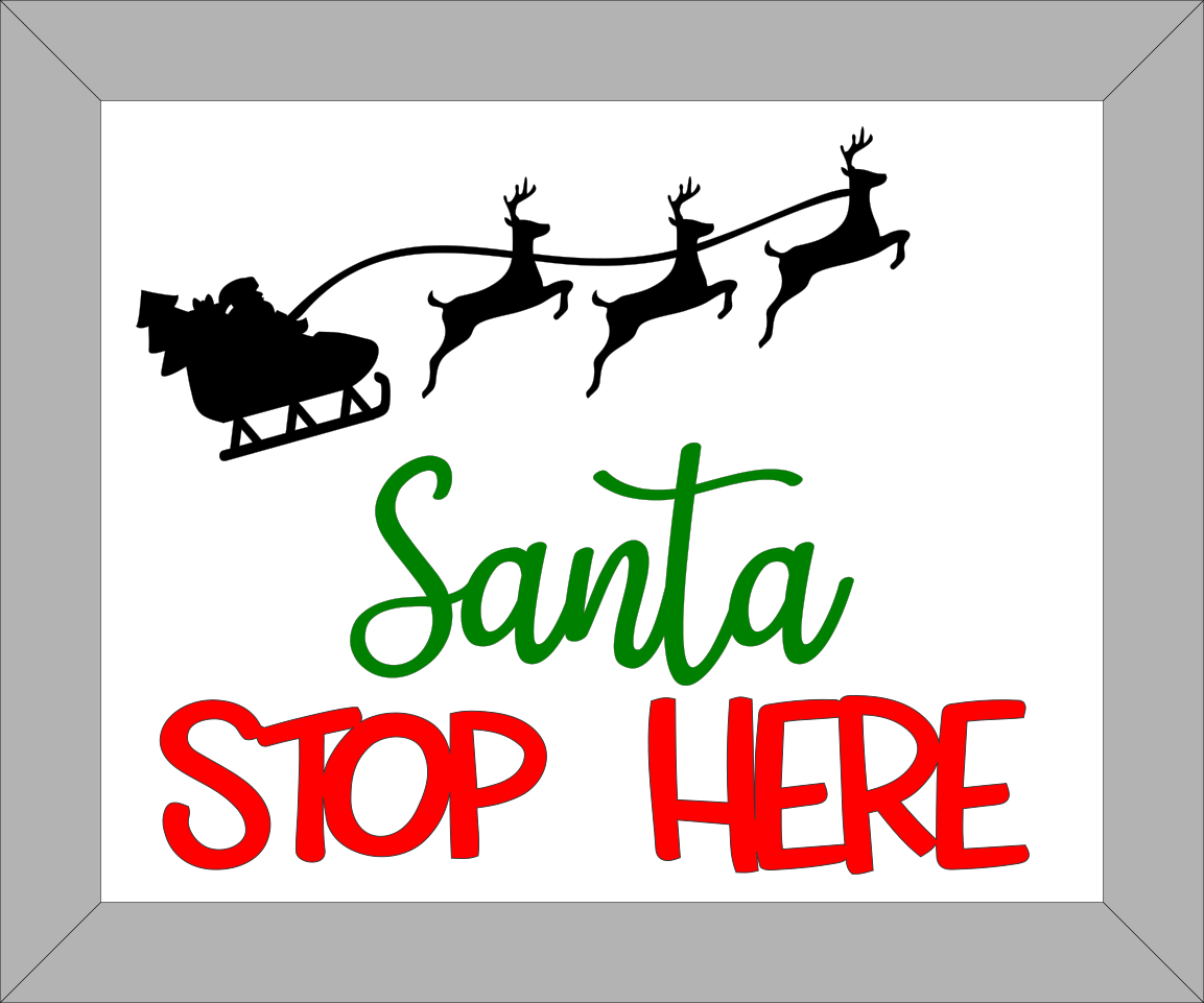 Santa STOP HERE Sleigh Frame - DIY Paint Kits