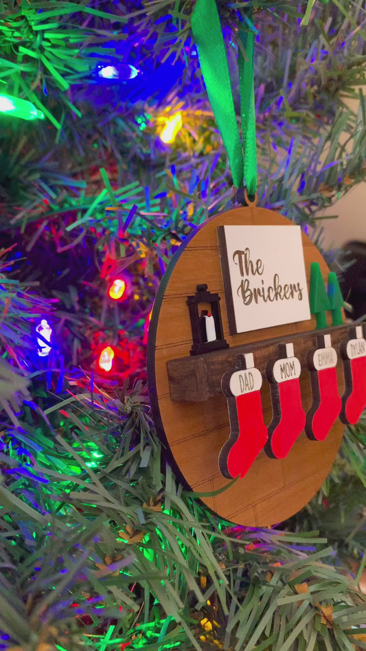 Christmas Mantle Family Ornament