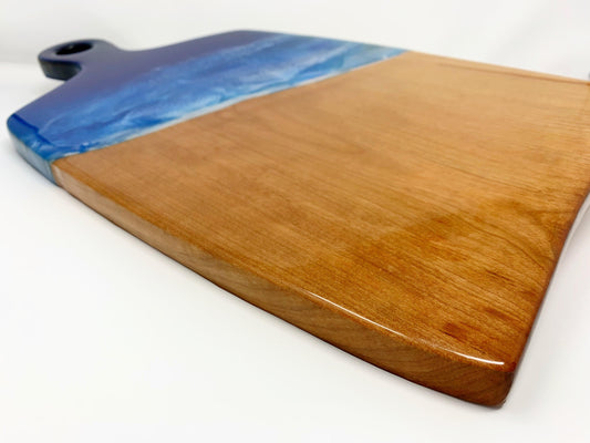 Cherry Hardwood Ocean Epoxy Charcuterie Board