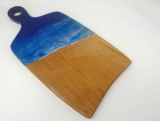 Cherry Hardwood Ocean Epoxy Charcuterie Board