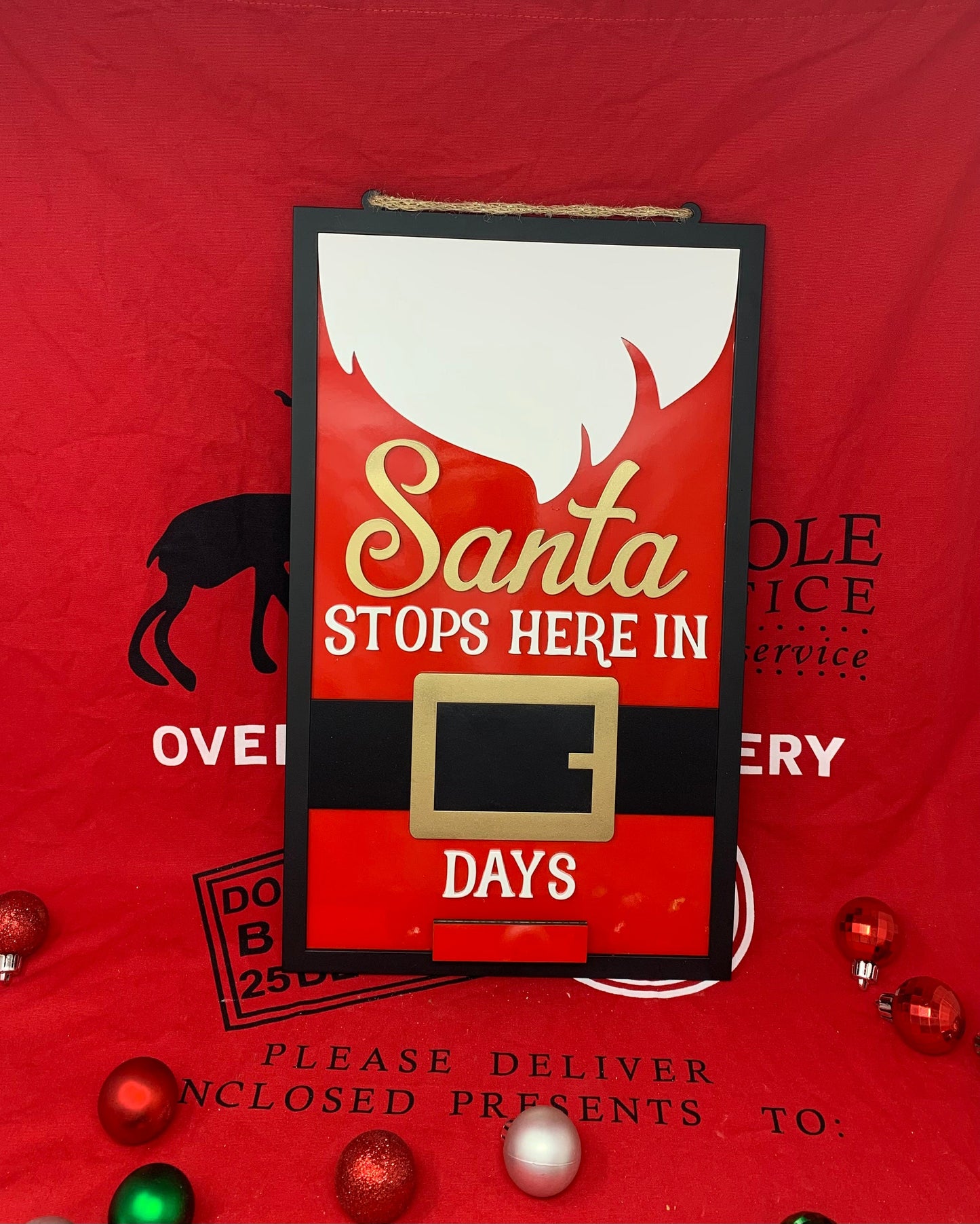 Santa Chalkboard Countdown Sign