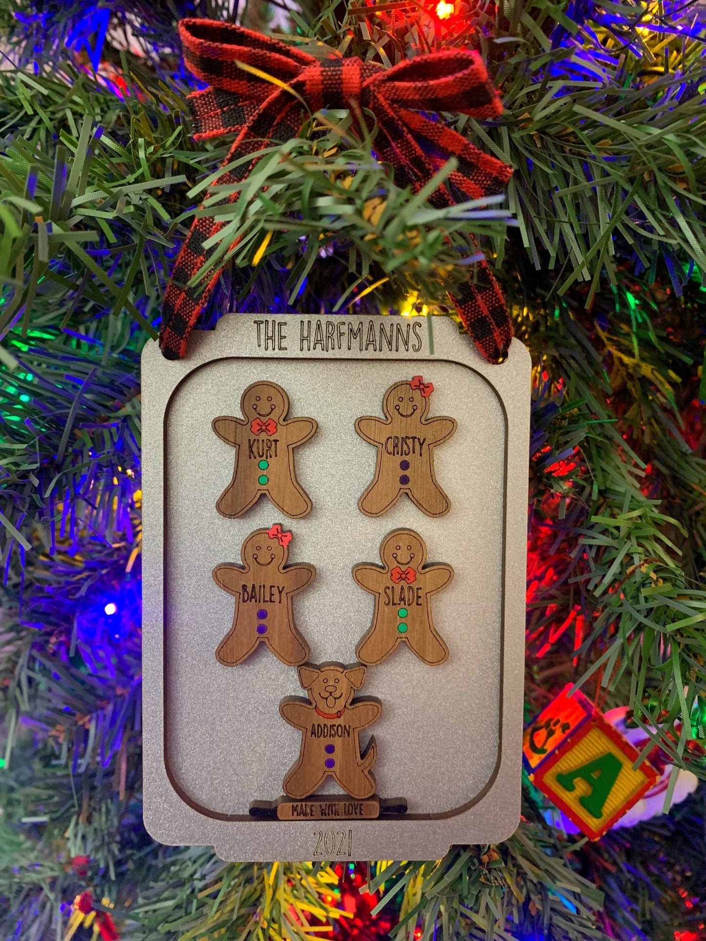 Gingerbread Cookie Pan Family Ornament – Built by Bricker