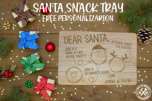 Dear Santa Bamboo Tray - Dual Purpose Santa and Easter Bunny Tray