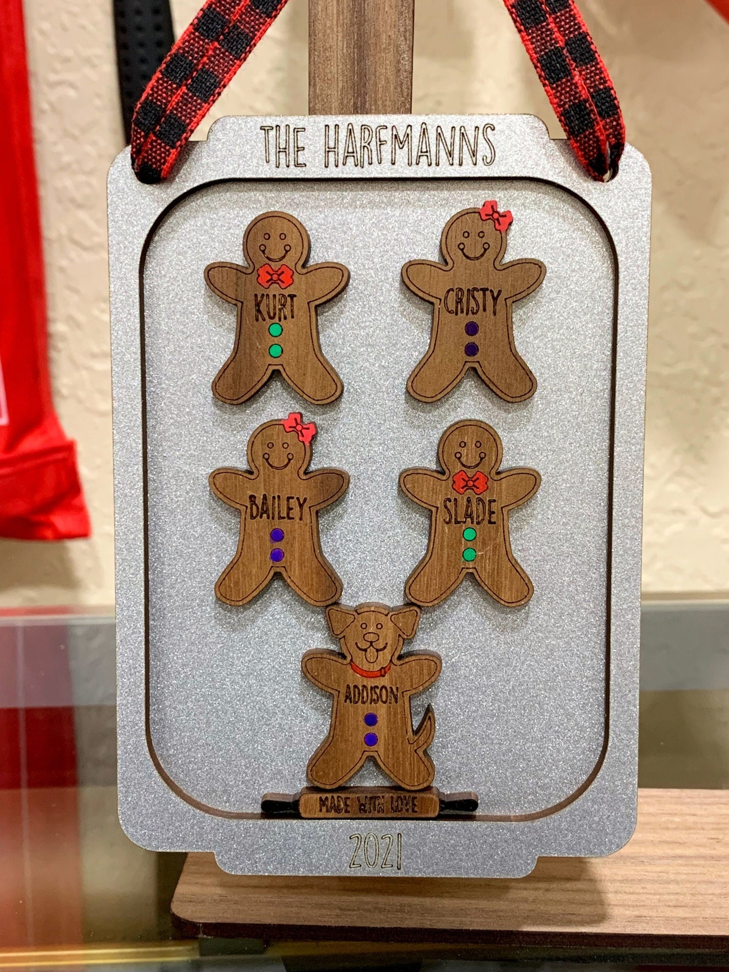 Gingerbread Cookie Pan Family Ornament