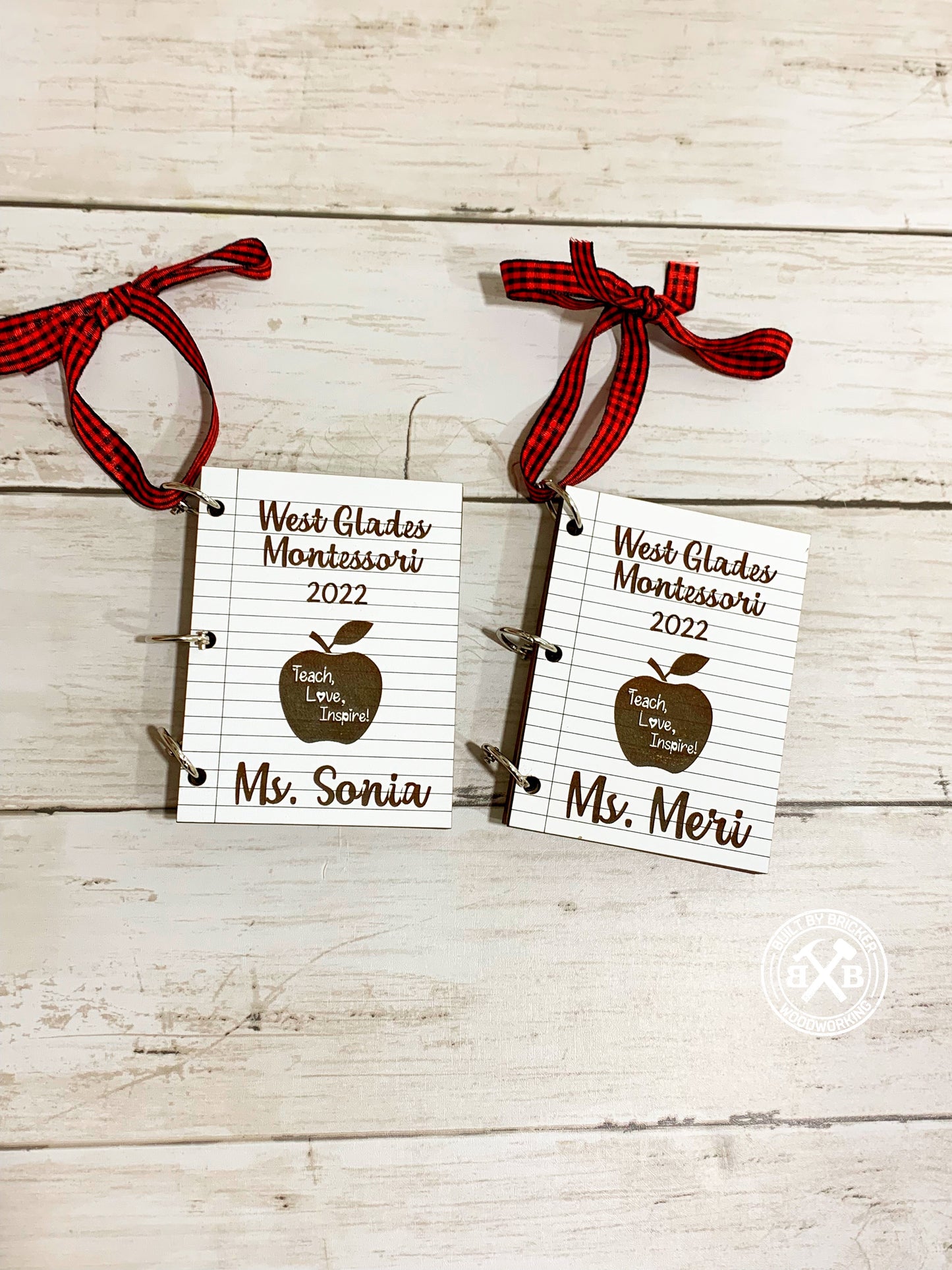 Notebook Teacher Gift Card Holder Ornament