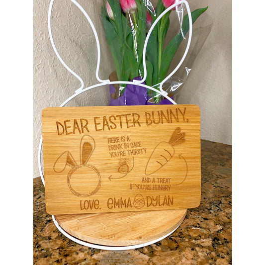 Dear Easter Bunny Bamboo Tray - Dual Purpose Santa and Easter Bunny Tray