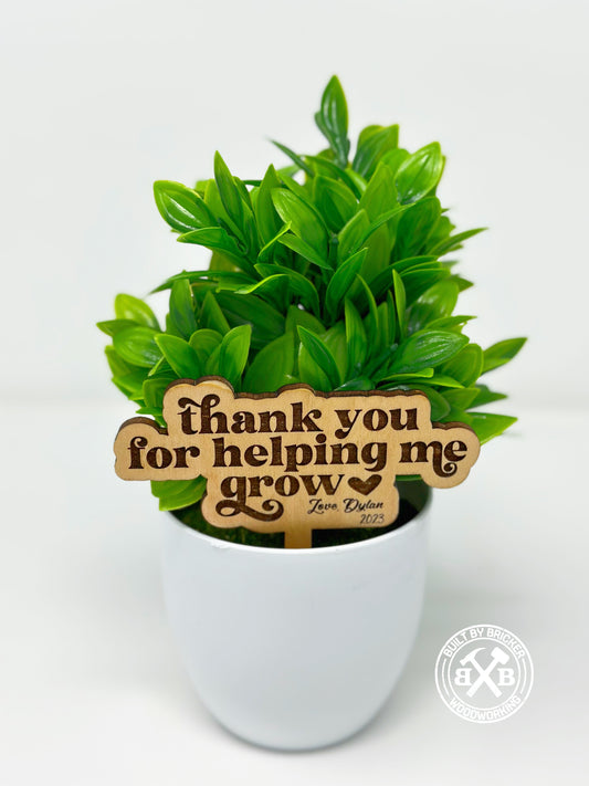 Thank You for Helping Me Grow Teacher Appreciation Flower Pot Tag
